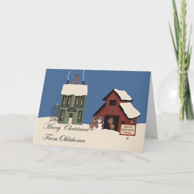 Merry Christmas From Oklahoma Holiday Card (Front)