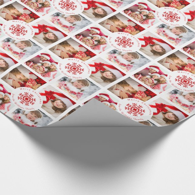 Merry Christmas from Our Family Photo Template Wrapping Paper (Corner)