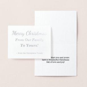 "Merry Christmas From Our Family To Yours!" Card