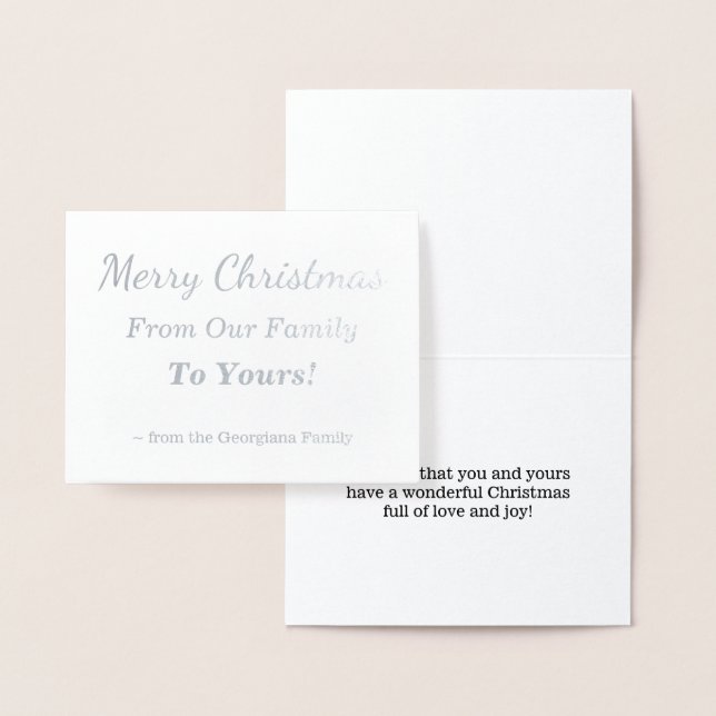 "Merry Christmas From Our Family To Yours!" Card (Display)