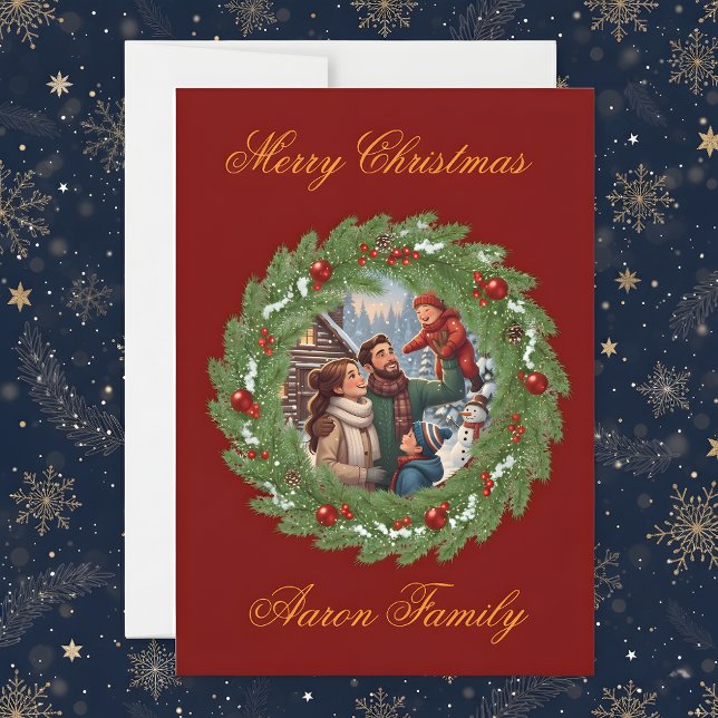 Merry Christmas From Our Family to Yours! Photo Gr Invitation (Creator Uploaded)