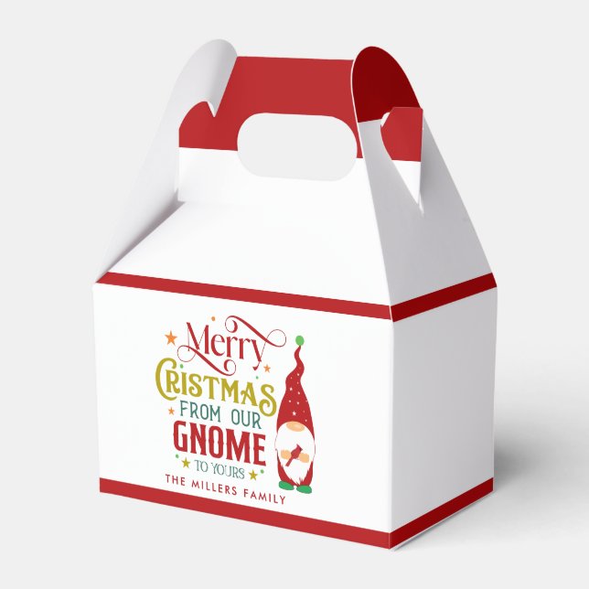 Merry Christmas From Our Gnome To Yours Favour Box (Front Side)