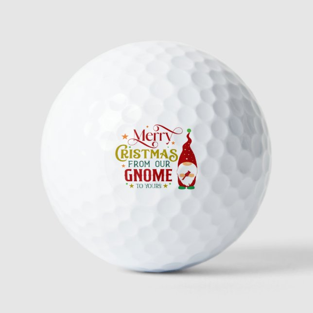 Merry Christmas From Our Gnome To Yours Golf Balls (Front)