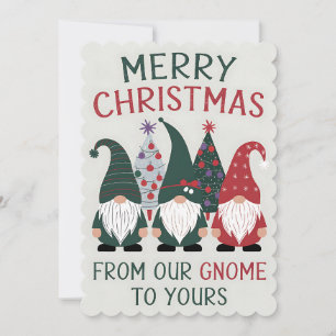 Merry Christmas From Our Gnome To Yours Xmas Invitation