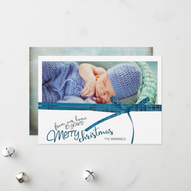 Merry Christmas From Our Home To Yours Holiday Card (Front/Back In Situ)