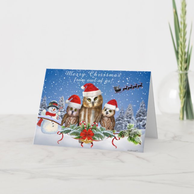 MERRY CHRISTMAS FROM OWL OF US! HOLIDAY CARD (Front)