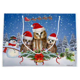 MERRY CHRISTMAS FROM OWL OF US! LARGE GIFT BAG