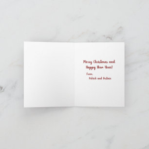 Merry Christmas from Patrick and Destinie Note Car Card