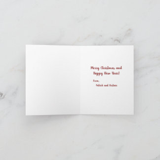 Merry Christmas from Patrick and Destinie Note Card