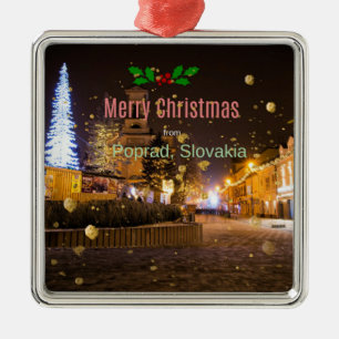 Merry Christmas from Poprad, Slovakia  Metal Tree Decoration