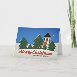 Merry Christmas From Realtor Decorated Trees With Holiday Card