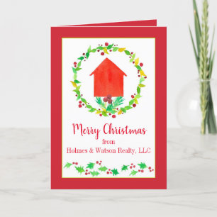 Merry Christmas From Realtor Real Estate Business Holiday Card