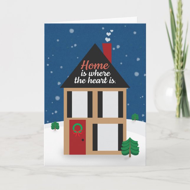 Merry Christmas From Realtor Snowy House Holiday Card (Front)