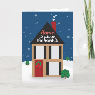 Merry Christmas From Realtor Snowy House Holiday Card