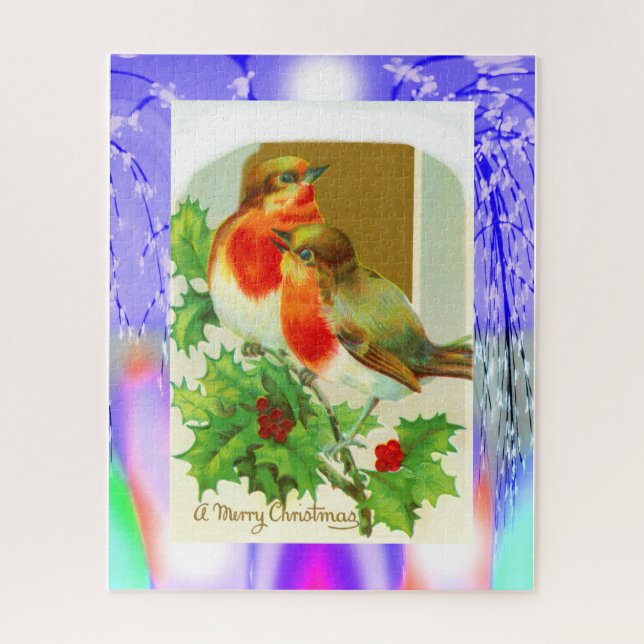 Merry Christmas from robins Puzzle (Vertical)