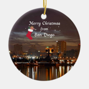Merry Christmas from San Diego Ceramic Tree Decoration