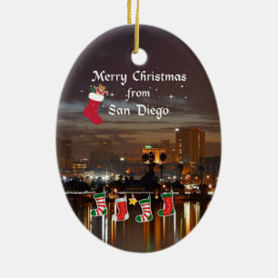 Merry Christmas from San Diego Ceramic Tree Decoration