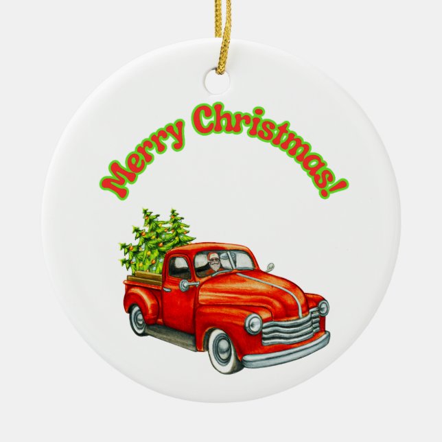 Merry Christmas from Santa Ceramic Tree Decoration (Front)