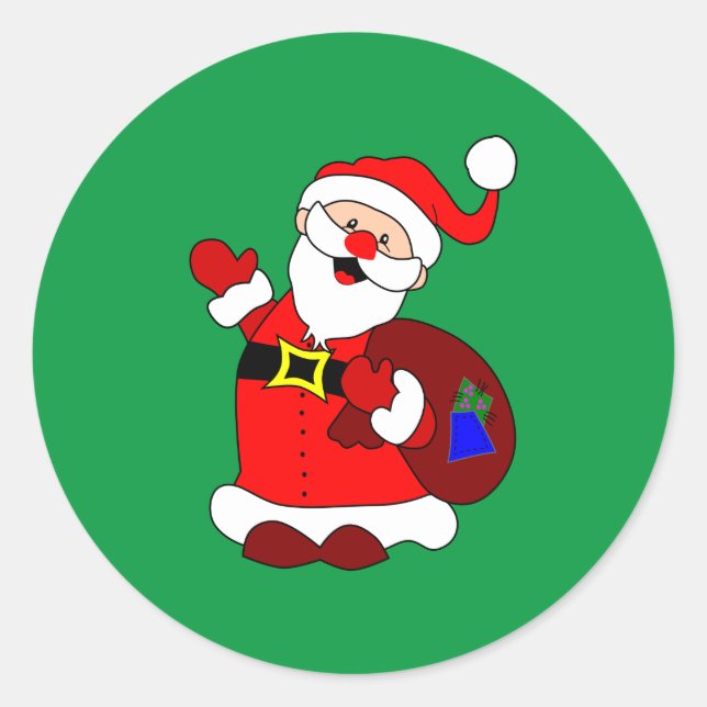 Merry Christmas from Santa Classic Round Sticker (Front)