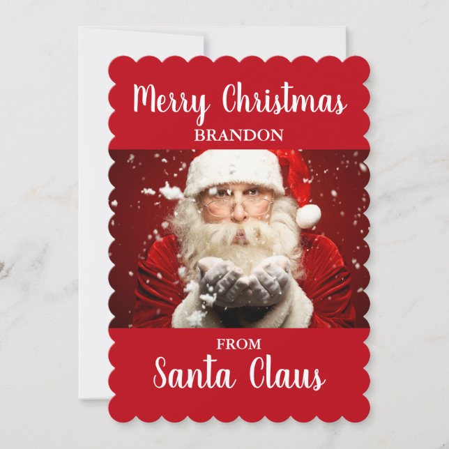 Merry Christmas From Santa Claus ADD NAME Card RS (Front)