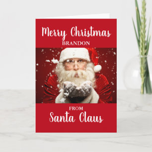 Merry Christmas From Santa Claus ADD NAME Fold Holiday Card