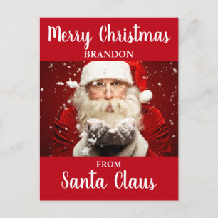 Merry Christmas From Santa Claus ADD NAME Holiday Postcard