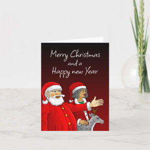 Merry Christmas from Santa Claus and Mrs. Claus Holiday Card