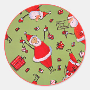Merry Christmas from Santa Claus Classic Round Sticker
