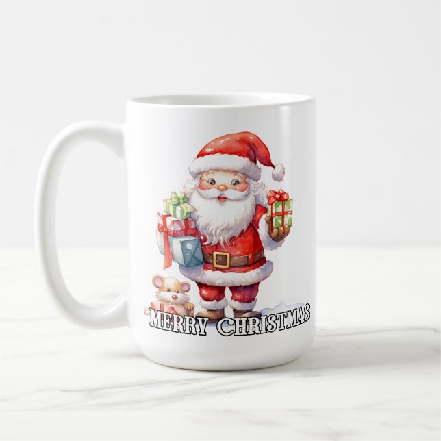 Merry Christmas From Santa Claus Coffee Mug (Left)