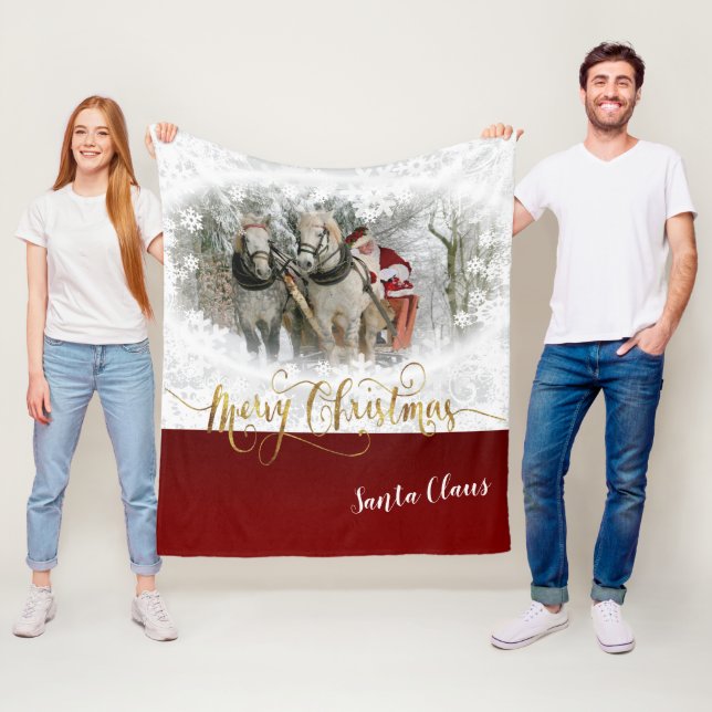 Merry Christmas From Santa Claus - DIY Photo Fleece Blanket (In Situ)