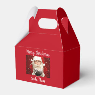 Merry Christmas From Santa Claus Red Gable Favour Box