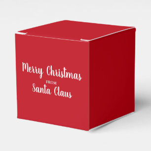 Merry Christmas From Santa Claus Red Square Favour Box