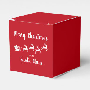 Merry Christmas From Santa Claus Square Red Favour Box