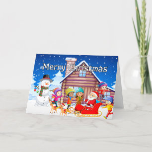 Merry Christmas From Santa & Friends Holiday Card