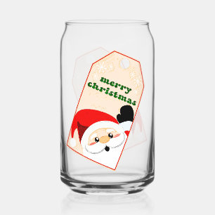 Merry Christmas From Santa Gift Tag Can Glass