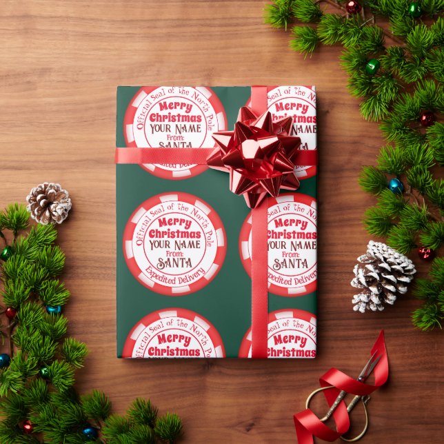 Merry Christmas from Santa Official Seal Wrapping Paper (Holiday Gift)