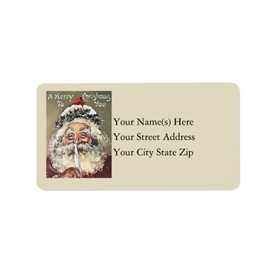 Merry Christmas From Santa Vintage Address Label