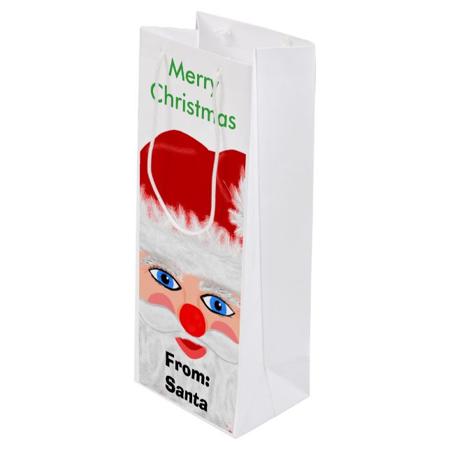 Merry Christmas From Santa Wine Gift Bag (Front Angled)