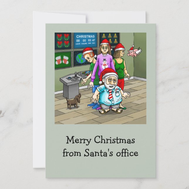 Merry Christmas From Santa's Office Holiday Card (Front)
