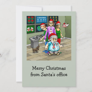 Merry Christmas From Santa's Office Holiday Card