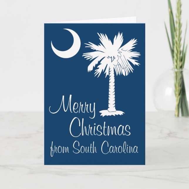 Merry Christmas from SC Blue Palmetto Moon Card (Front)