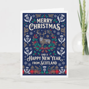 Merry Christmas From Scotland Highland Cow Card