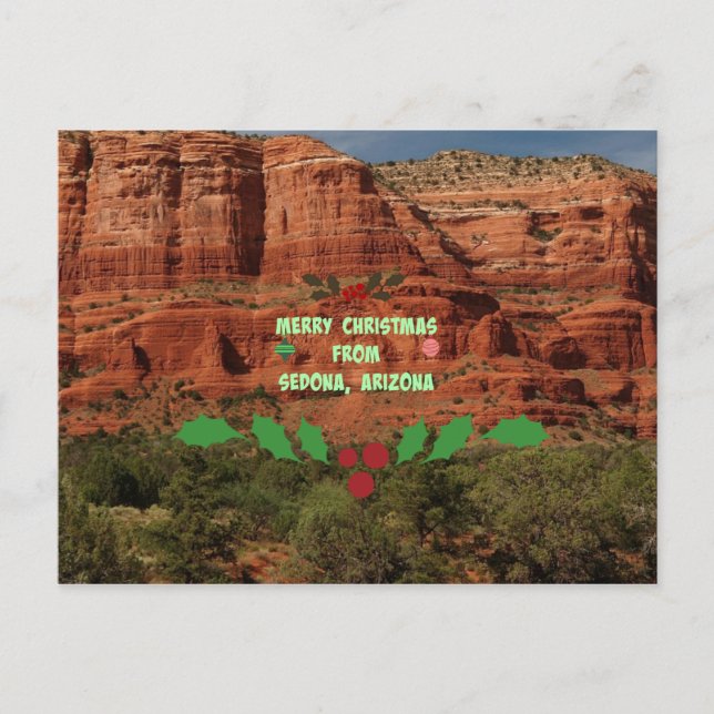 Merry Christmas from Sedona, Arizona Holiday Postcard (Front)