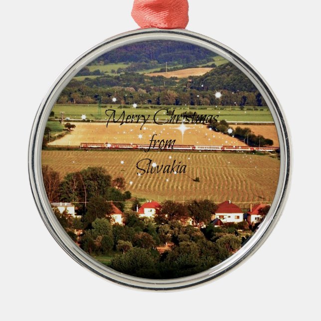 Merry Christmas from Slovakia Metal Tree Decoration (Front)