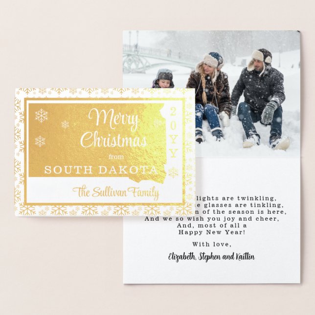 Merry Christmas from South Dakota State | Photo Foil Card (Display)