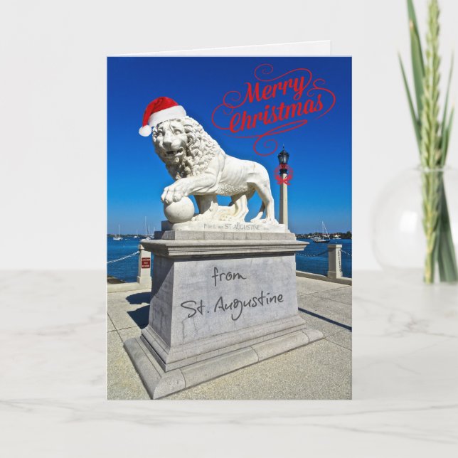 Merry Christmas from St. (Saint) Augustine Florida Holiday Card (Front)