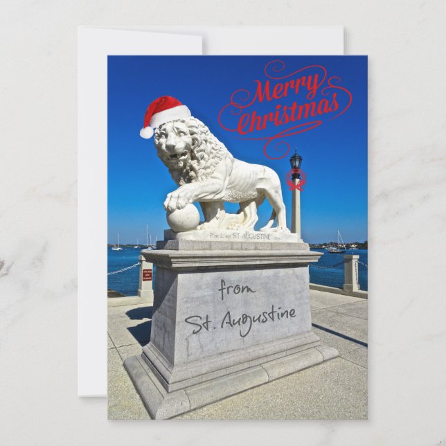 Merry Christmas from St. (Saint) Augustine Florida Holiday Card (Front)