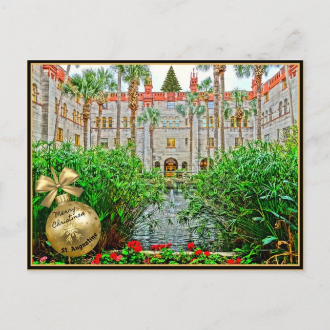 Merry Christmas from St (Saint) Augustine Florida Holiday Postcard (Front)