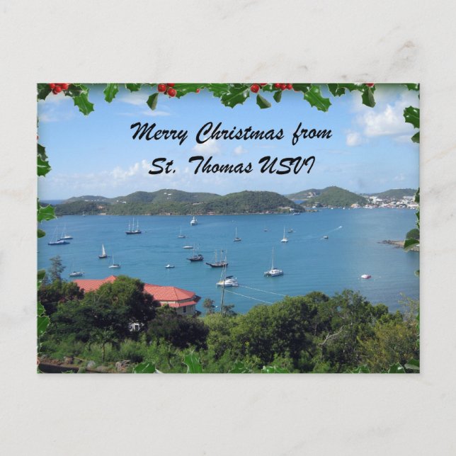 Merry Christmas from St. Thomas, U.S.V.I. Holiday Postcard (Front)