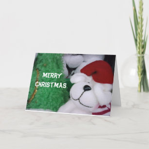 **MERRY CHRISTMAS** FROM STUFFED CHRISTMAS DOG HOLIDAY CARD